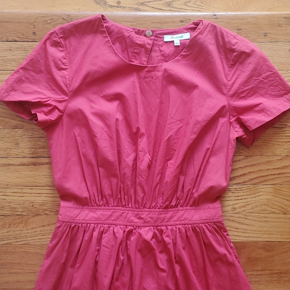 Gorgeous Coral Madewell Open Back Midi Dress - Picture 3 of 9